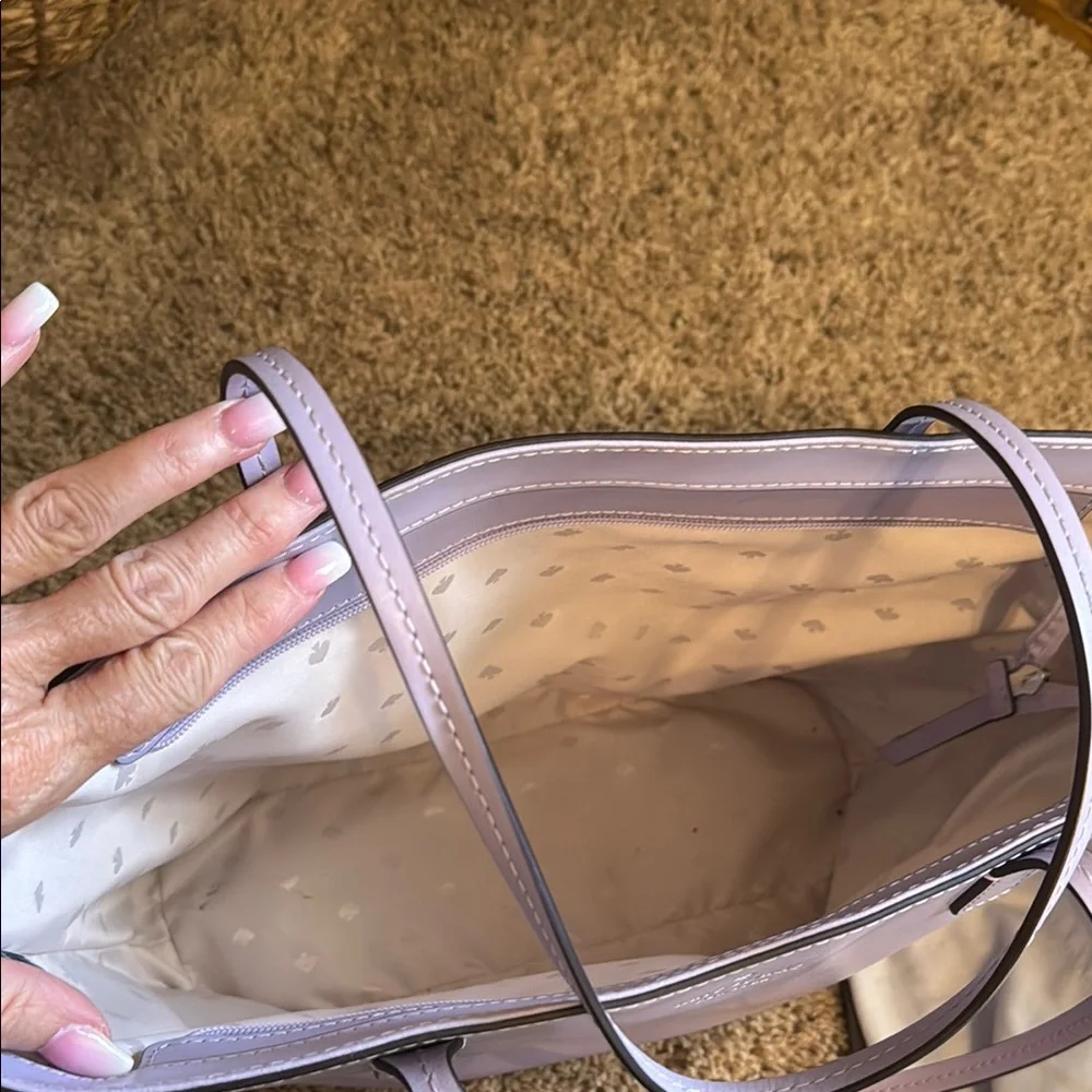kate spade Lilac Leather Tote with Gold Logo